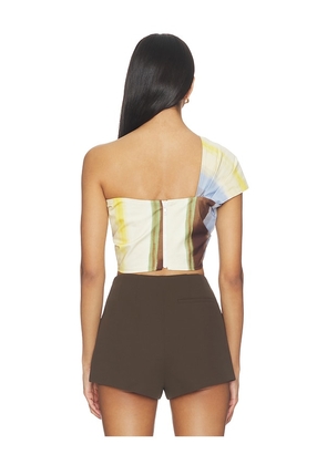JBQ Sol Top in Brown,Blue. Size XS. Also in M, XL.