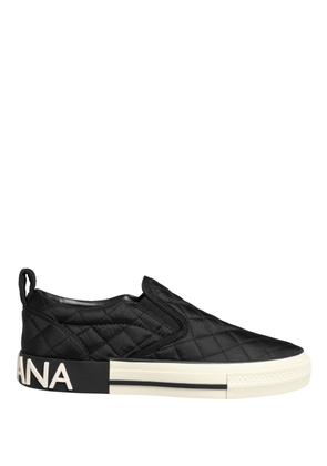 Dolce & Gabbana Black Quilted Slip On Low Top Sneakers Shoes - EU35/US4.5