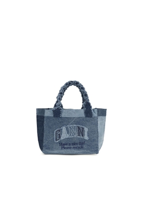 Ganni Blue Cotton Handbag