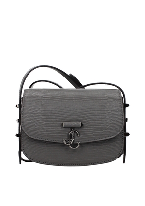 Jimmy Choo Gray Leather Shoulder Bag