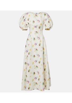 Gabriela Hearst Ranya puff-sleeve linen maxi dress