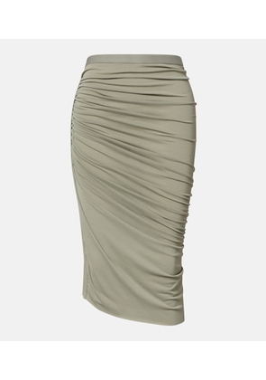 Rick Owens Lilies Edfu ruched midi skirt