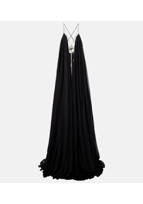 David Koma Embellished chiffon gown