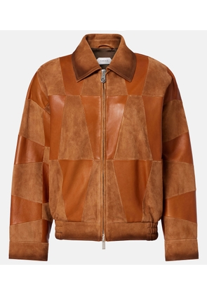 Versace Leather and suede blouson jacket