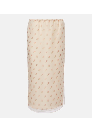 Khaite Sydni floral silk organza slip skirt