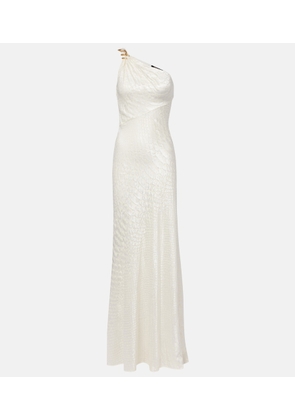 Roberto Cavalli Snake-print one-shoulder gown