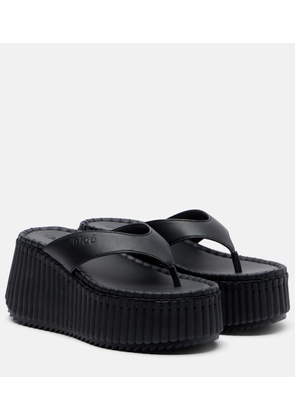 Chloe Nama leather platform thong sandals