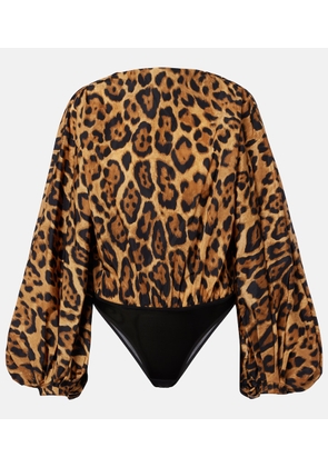 Alaia Oversized animal-print bodysuit