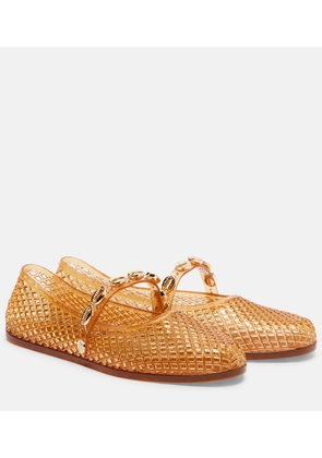 Ancient Greek Sandals Iro embellished fishnet ballet flats