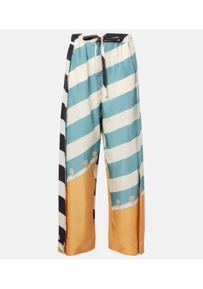 Loewe Printed silk wide-leg pants