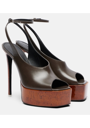 The Attico Ornella leather platform slingback pumps