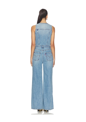 LEVI'S Vest Wide Leg Jumpsuit in Blue. Size 26. Also in 25, 27, 28.