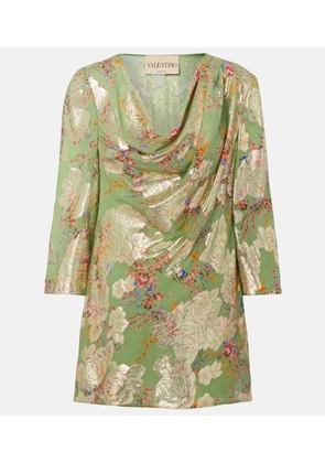 Valentino Draped fil coupe silk-blend lame minidress