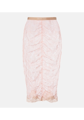 Valentino Floral sheer lace midi skirt