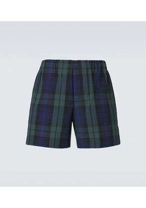 JW Anderson Checked cotton seersucker shorts