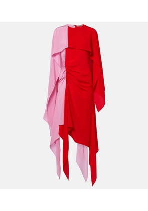 JW Anderson Draped caped silk midi dress