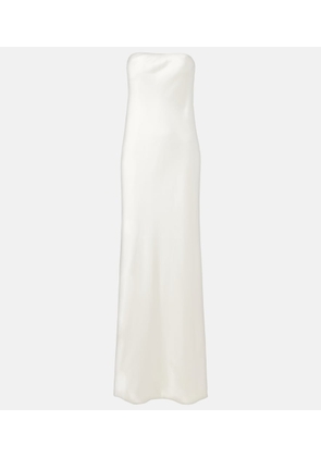 Norma Kamali Strapless satin maxi dress
