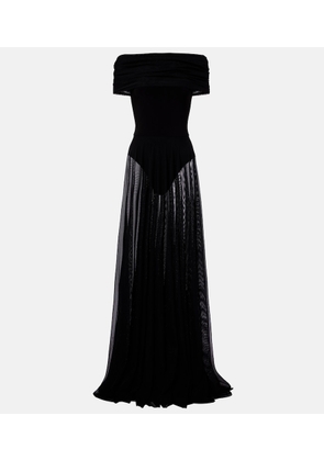 Norma Kamali Semi-sheer mesh maxi dress