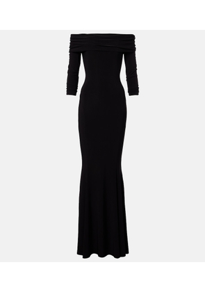 Norma Kamali Off-shoulder jersey maxi dress