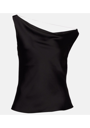 Norma Kamali Maria asymmetric crepe satin top
