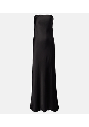 Norma Kamali Strapless satin maxi dress