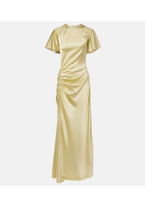 Veronica Beard Huntleigh ruched silk-blend satin gown