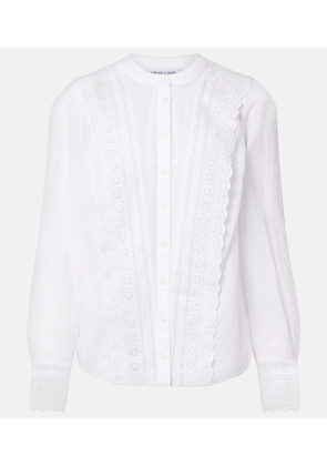 Veronica Beard Clermont broderie anglaise cotton-blend shirt
