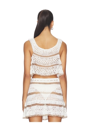 My Beachy Side Cleo Hand-crocheted Top in Ivory. Size S. Also in M.