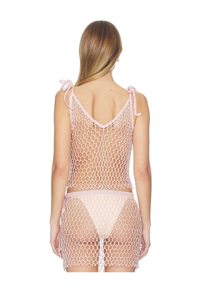 My Beachy Side Lulu Hand-crocheted Top in Rose. Size S. Also in M, L.