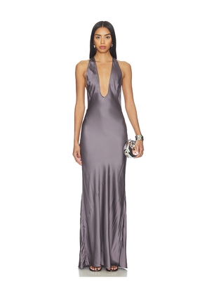 NBD Pushpa Gown in Grey in Grey. Size XXS. Also in XS, S, M, L, XL.