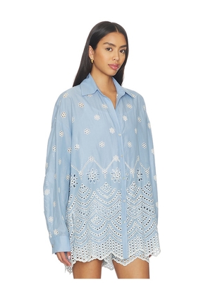 MISA Los Angeles Nalin Top in Baby Blue. Size XXS. Also in XS, S, M, L.