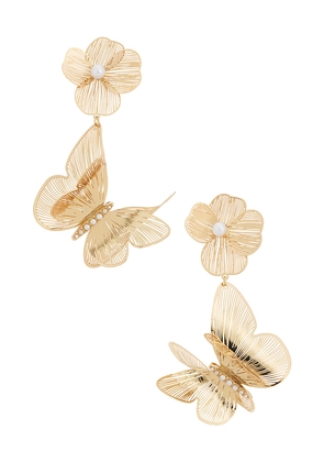 Lovers and Friends Freya Earrings in Metallic Gold.