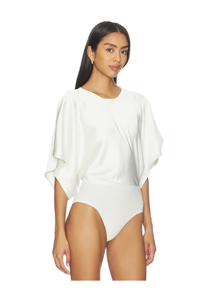 Norma Kamali Reverse Obie Bodysuit in White. Size XXS. Also in XS, S, M, L.