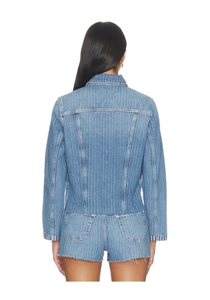 L'AGENCE Janelle Slim Undone Jacket in Blue. Size S. Also in M, L.