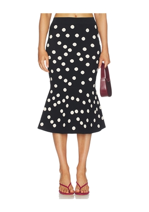 L'AGENCE Mae Polka Dot Flare Skirt in Black,White. Size XS. Also in S, M, L.