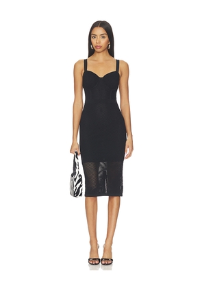 L'AGENCE Michelle Bra Cup Pointelle Dress in Black. Size XXS. Also in S, M, L.