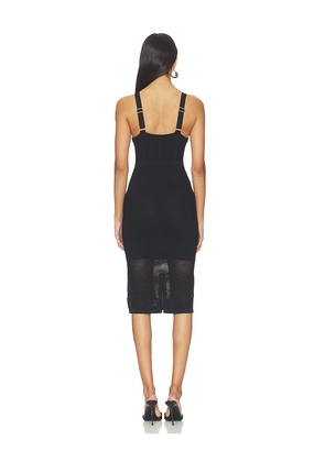 L'AGENCE Michelle Bra Cup Pointelle Dress in Black. Size XXS. Also in XS, S.