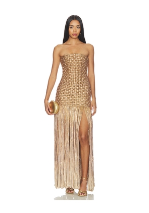 Mayle Vasquez El Dorado Dress in Metallic Gold. Size S. Also in M, XL.
