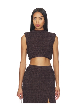 Mayle Vasquez Taino Top in Brown. Size XS. Also in S, M, L, XL.
