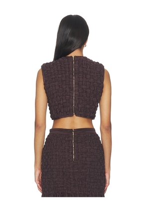Mayle Vasquez Taino Top in Brown. Size XS. Also in S, M, L, XL.