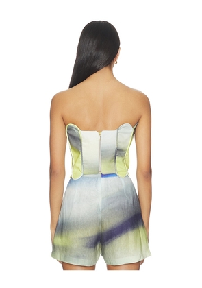 Mayle Vasquez Scallop Top in Blue,Green. Size S. Also in M, L.