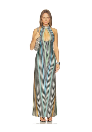 Missoni Sleeveless Long Dress in Green. Size 36/0. Also in 38/2, 40/4, 42/6.