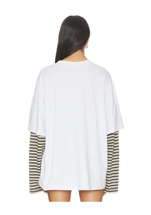 LIONESS Bottega Shirt in Grey,Beige. Size XXS. Also in XS, S, M.