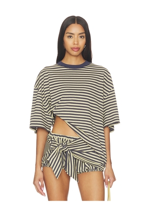 LIONESS Bloom Short Sleeve Tee in Tan,Grey. Size XXS. Also in M, S, XS.