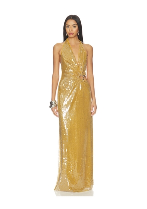 MISHA The Devon Sequin Dress in Metallic Gold. Size XXS. Also in S, M, L.