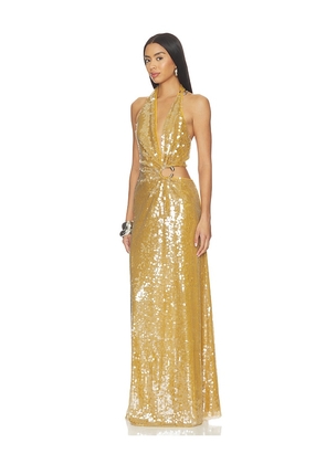 MISHA The Devon Sequin Dress in Metallic Gold. Size XXS. Also in M.