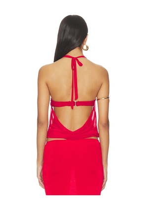 Tiger Mist Makena Two-piece Top in Red. Size S. Also in L, M, XL, XS, XXS.