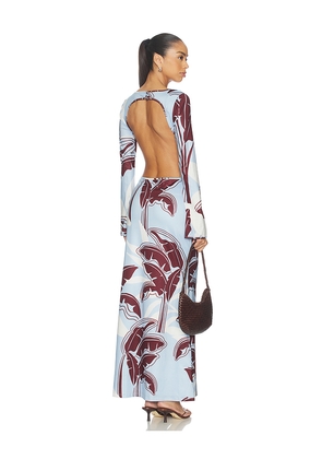 SEVEN WONDERS Amoree Long Maxi Dress in Blue. Size S. Also in XS, M, L, XL.