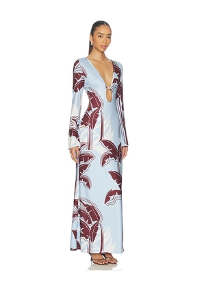 SEVEN WONDERS Amoree Long Maxi Dress in Blue. Size S. Also in XS, M, L, XL.