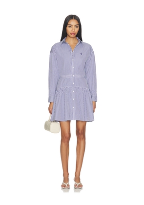 Polo Ralph Lauren Collared Long Sleeve Dress in Navy,White. Size 4. Also in 8, 10.
